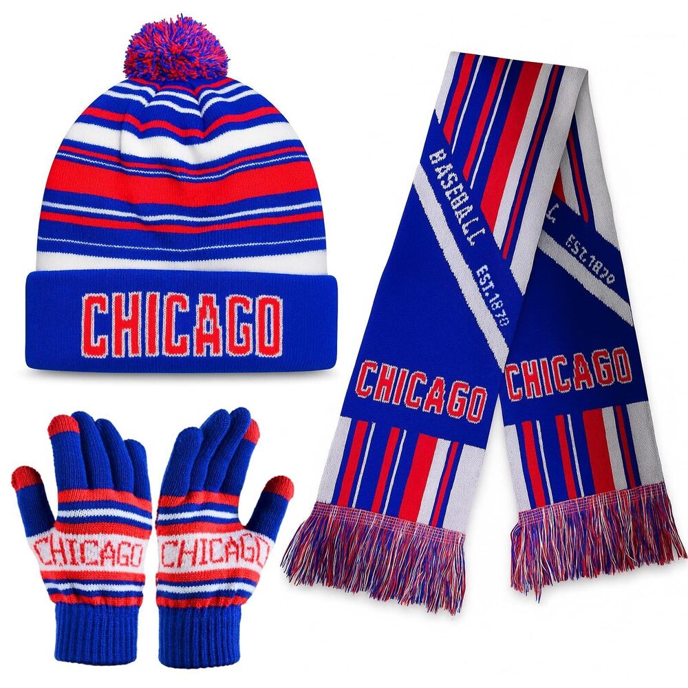 8439 Vintage Classic Skull Cap Beanie Hat with Warm Gloves And Scarf Cuffed